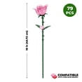 thumbnail image 3 of Brickcraft Bricktanicals Long Stem Rose Building Kit (79-Piece Set), Pink Rose Flower, Valentine's Day Gift, Brick Flower, Floral Decor, Building Set, 3 of 11