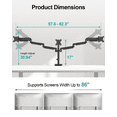 thumbnail image 5 of MOUNT PRO Gas Spring Arm Triple Desk Monitor Mount with Dual C-Clamp for 3 Screens up to 32 Inches, Supports 4.4-19.8 lb Display for Home Office & Gaming, 5 of 9