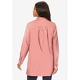 thumbnail image 2 of Roaman's Women's Plus Size Kate Long-Sleeve Crisp Cotton-Blend Button-Front Tunic, 2 of 6
