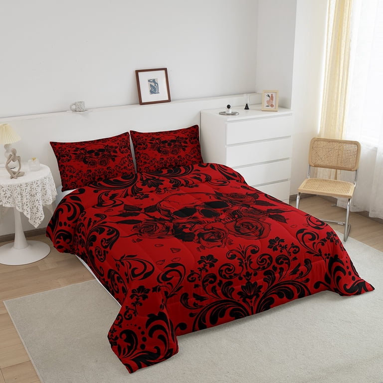 100% Baumwolle Rote Rose Bettbezug 155x220 Rose Blumen Tröster Bezug Vintage Botanische Floral Bettwäsche Set Für Mädchen Frauen Lady Romantische Bettbezug