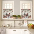 thumbnail image 3 of Kitchen Curtains Tiers, Christmas Snowman Poinsettia Gift Leaves Snowflake Holly Pinecone Winter Vintage Rod Pocket Short Window Valance Curtains for Kitchen Cafe Bathroom, 27.5" x 36", 2 Panels, 3 of 5