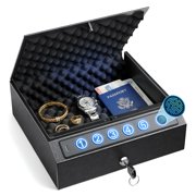 Biometric Safe Box with 3 Unlock Modes, Fingerprint, Password and Key,