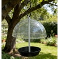 thumbnail image 2 of Adjustable Hanging Bird Feeder for Outdoors with Metal Tray, Clear Rain-Proof Dome, and Large Capacity, 2 of 5
