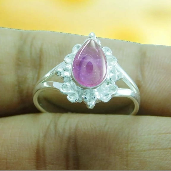 925 Sterling Silver Handmade Designer Ring Unique Natural Amethyst Gemstone Jewelry