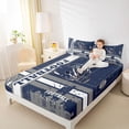 thumbnail image 4 of jejeloiu Boys Sport Game Twin Sheet Sets,Rugby Football Gamer Twin Fitted Sheet,Gray Blue Flat Sheet For Boys,Ultra Soft Home Decor,3pcs, 4 of 7
