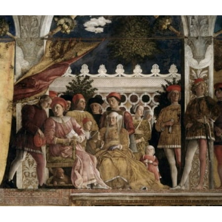 Camera Degli Sposi The Court Andrea Mantegna (1431-1506 Italian) Fresco Palazzo Ducale Mantua Italy Canvas Art - Andrea Mantegna (18 x 24)