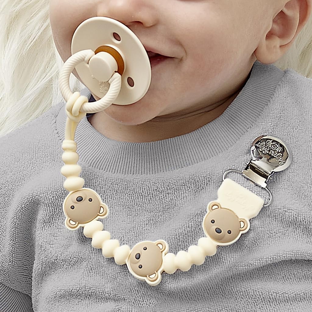 Itzy Ritzy Itzy Paci Strap Plus™ Taupe Bears