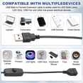 thumbnail image 4 of Cable USB Uxcell con interruptor ON/OFF, cable de extensión USB macho a hembra para lámpara LED, tira LED, negro 1, 4 of 6