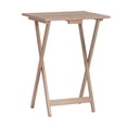 thumbnail image 6 of Riverbay Furniture 5-Piece Transitional Wood Tray Table Set in Gray, 6 of 15