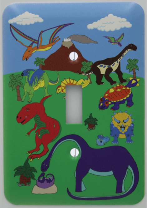 SW007 Dino//Dinosaur PCSL Light Switch Sticker//Decal