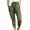 Army Green, variant on Scyoekwg Womens Pants Casual Ruched High Waisted Drawstring Cotton Linen Pants Solid Color Calf-Length Pants Trousers with Pockets (Army Green,XXXL)