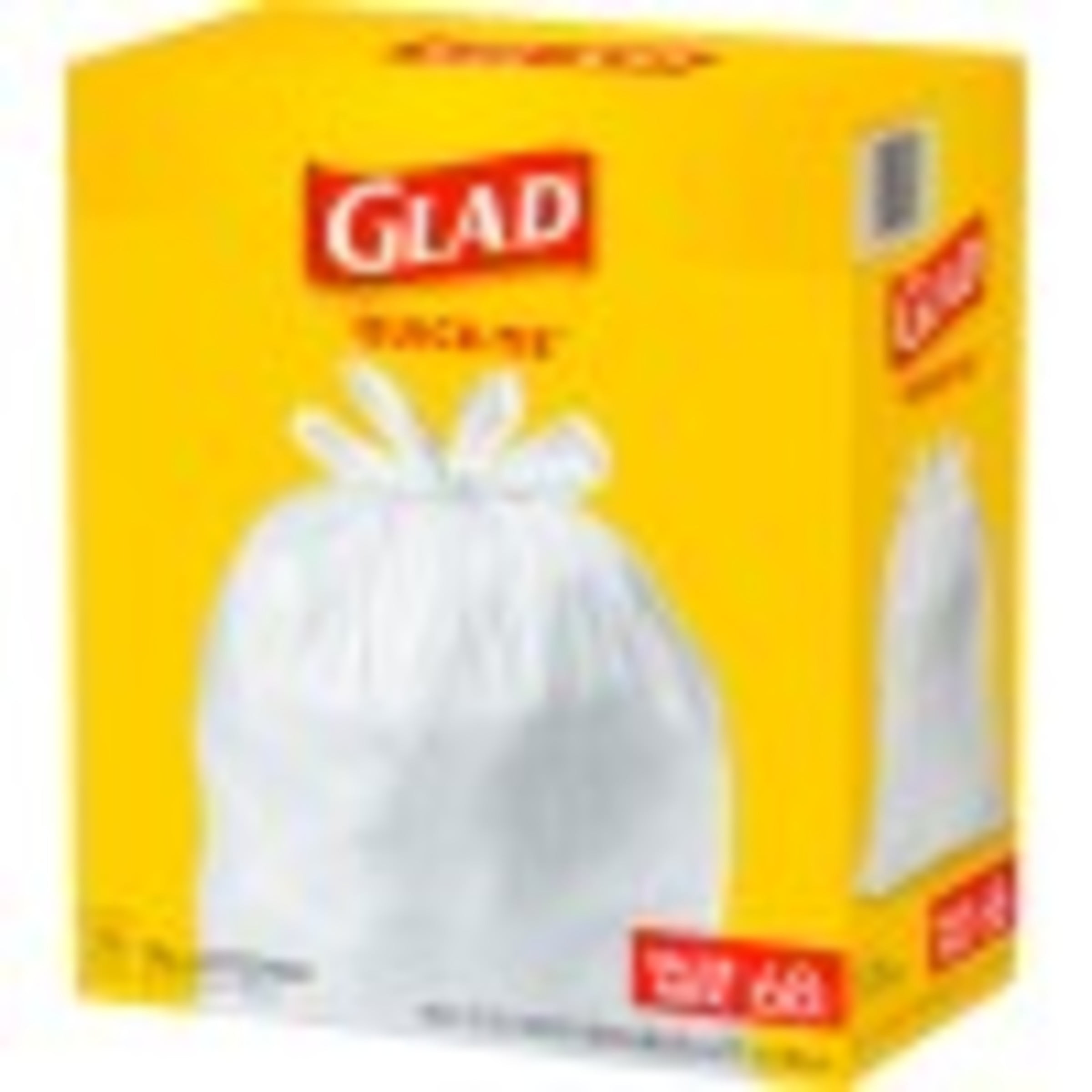 Glad Quick-Tie Tall Kitchen Trash Bags, White, 13 Gallon, 272 Tall Trash  bags