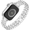 thumbnail image 1 of Compatible with Apple Watch 42mm 41mm 40mm 38mm, Slim Metal Strap for Apple Watch Series 10 9 8 7 6 5 4 3 2 1 SE, Silver, 1 of 5