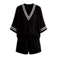 thumbnail image 5 of Womens 2 Piece Sets 2026 Oversized Vneck Half Sleeve Tops Shorts Lounge Set Casual Summer Travel Beach Vacation Outfits, 5 of 5