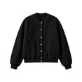 thumbnail image 6 of Levmjia Women's Fuzzy Sherpa Jacket Snap Button Up Bomber Coat Warm Outerwear with Pockets, 6 of 6