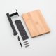 thumbnail image 3 of Portarrollos de papel higiénico con estante de bambú, portarrollos de baño, soporte de pared de acero inoxidable SUS304, negro mate, 3 of 3