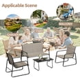 thumbnail image 5 of Gotland 4 Pieces Outdoor Furniture Set All Weather Textile Fabric Patio Conversation Set w/Coffee Table, Loveseat, 2 Single Chairs for Patio, Yard, Garden, Lawn(Brown), 5 of 7