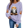 thumbnail image 3 of Jsaierl Halloween Sweatshirts Women Spooky Ghost Graphic Pullovers Fall Work Crewneck Long Sleeve Sweater Tops Halloween Party Supplies, Sizes S-2XL, 3 of 6