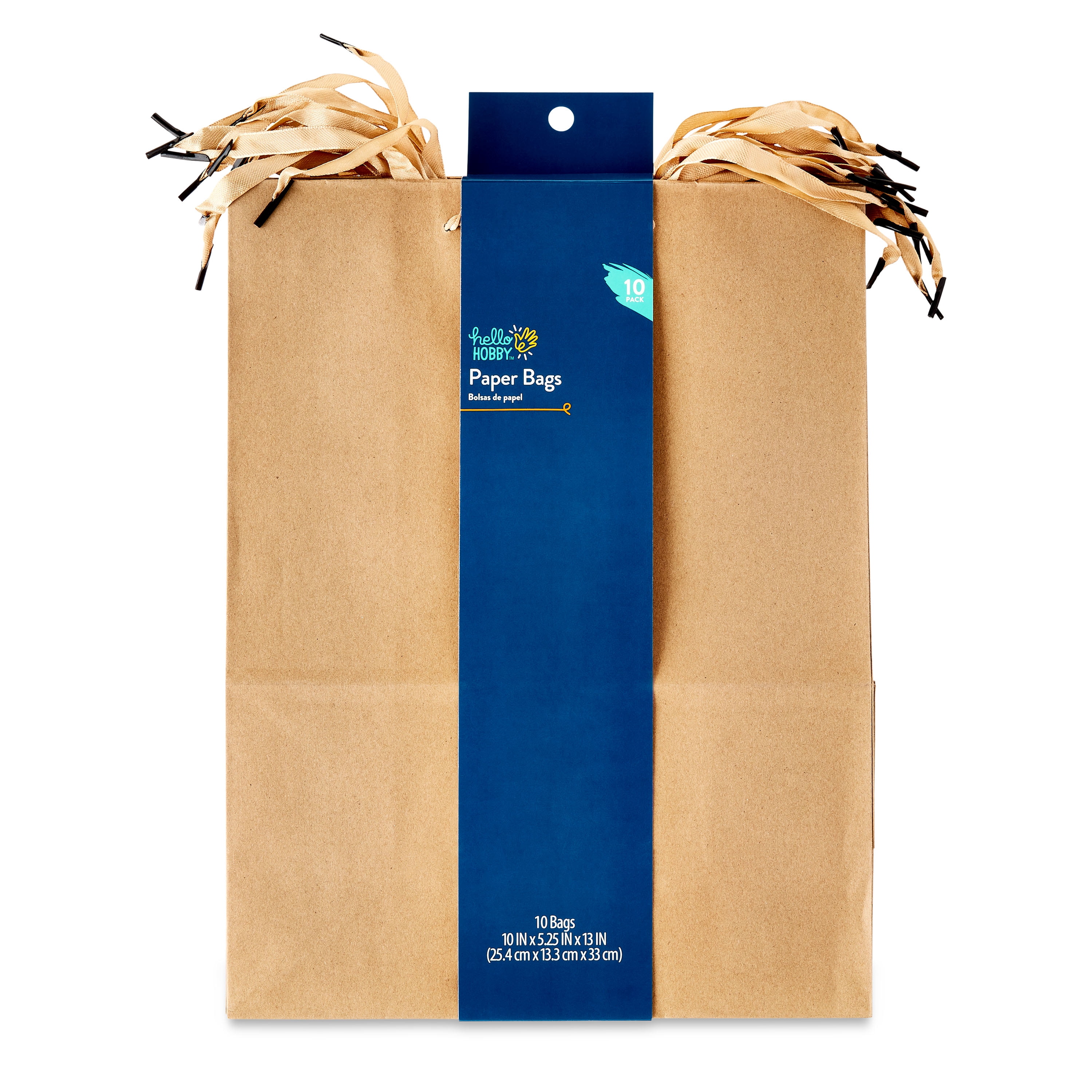 Hello Hobby X-Large Kraft Paper Bags, 10" x 13", 10 Count