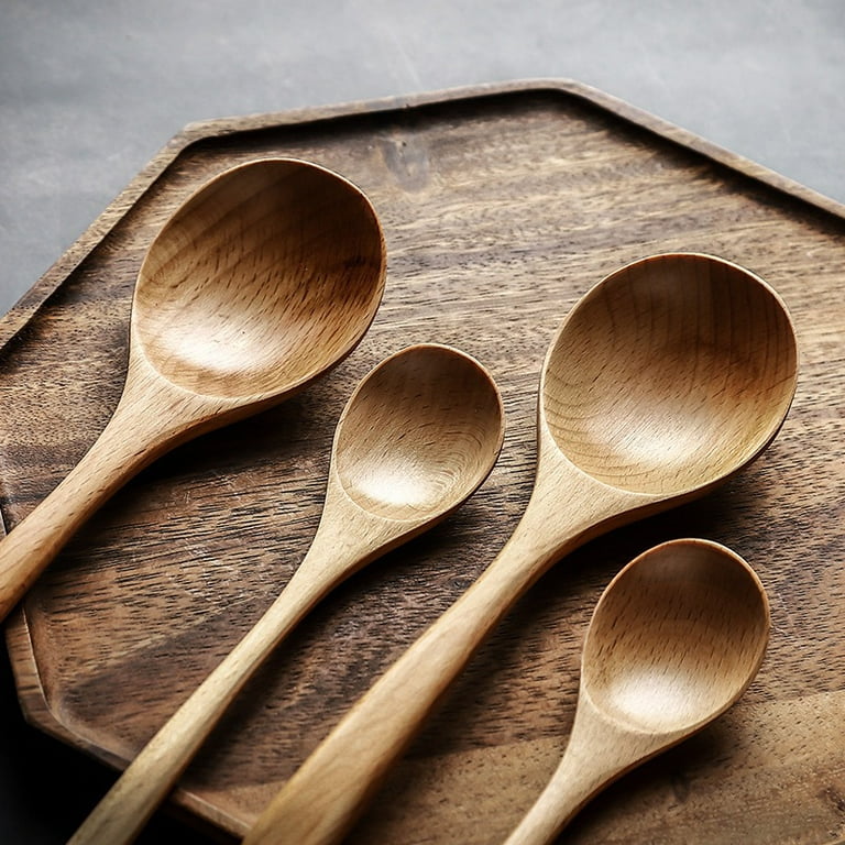 Warmtree 2 pcs wooden twig shaped spoon long handle handmade spoon japanese  style wood soup spoons