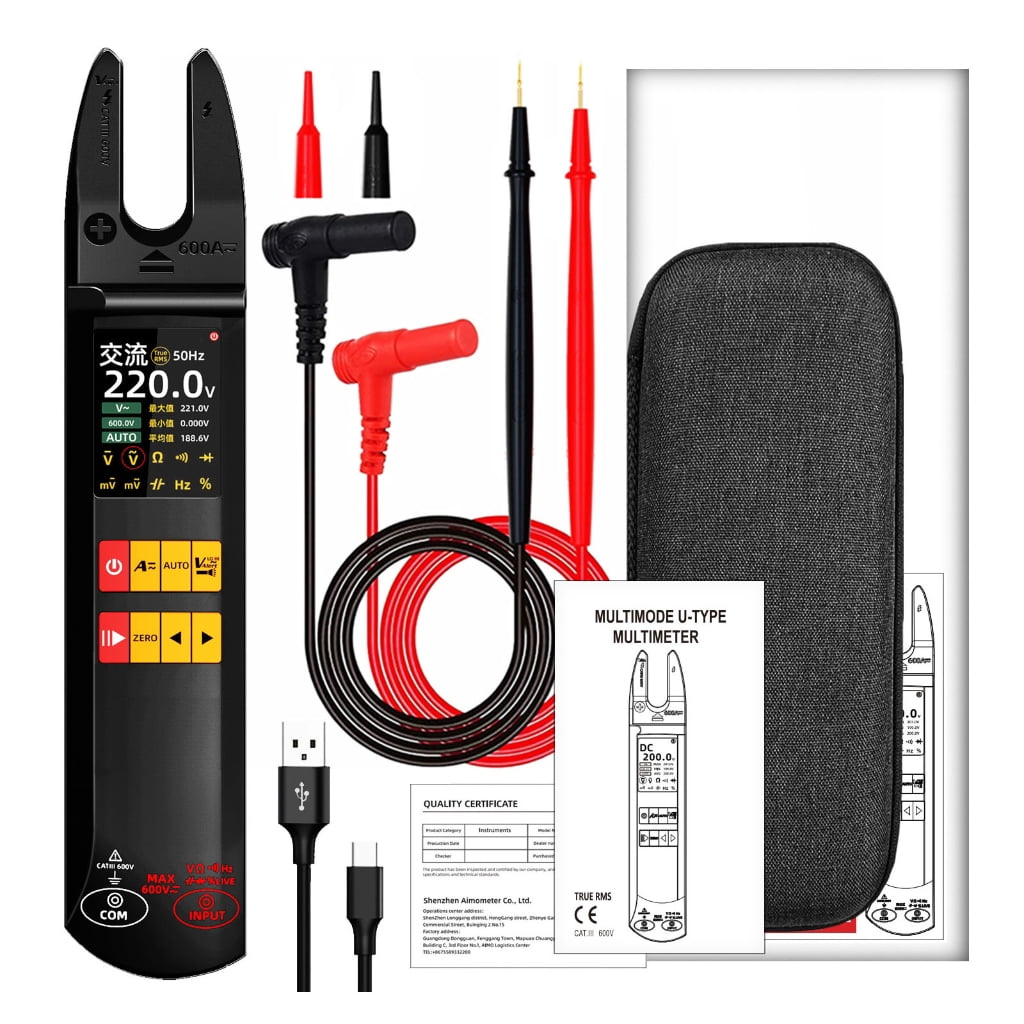 Professional Intelligent Electric Clamp Multimeter Capacitance Resistance Testers with Large Screen & Data Hold Function