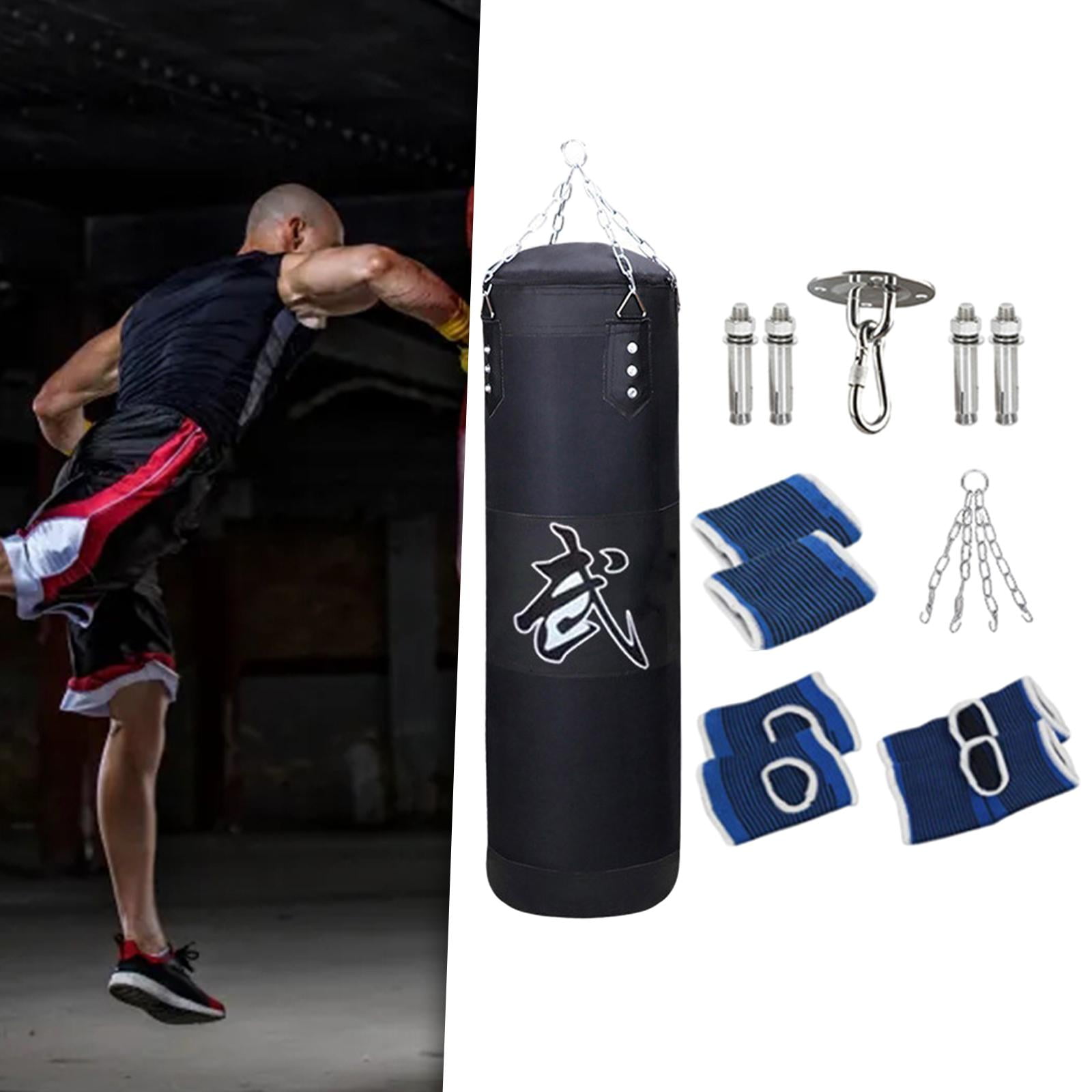 Baoblaze Boxing Bag Heavy Bag Wrist Guards Hanging Unfilled Bag Fillable Punching Bag for Black 120cm