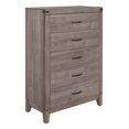 thumbnail image 2 of DeeHome Brownish Gray Finish 1pc Bedroom Chest of 5 Drawers Melamine Laminate Dark Metal Hardware Corner Rivets, 2 of 7