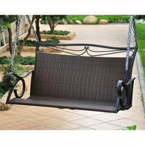 Pemberly Row Patio Loveseat Swing in Chocolate