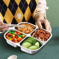 thumbnail image 2 of 304 Stainless Steel Four Compartment Lunch Box, Portable Sealed Leak Proof Meal Prep Container for Workers, scholars, Office, And Outdoor Picnics, 1 Lunch Box, 2 of 6