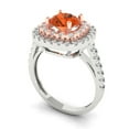 thumbnail image 2 of 1.615 ct Round Cut Simulated Red Diamond Solitaire with Simulated Diamond Accents 18K White/Rose Gold Womens Engagement Ring, 2 of 5