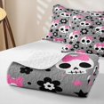 thumbnail image 4 of Manfei Cartoon Halloween Skull Quilt Full,Gothic Halloween Skeleton Full Bedspread Sets,3 Pieces,1 Coverlet and 2 Pillowcases, 4 of 7