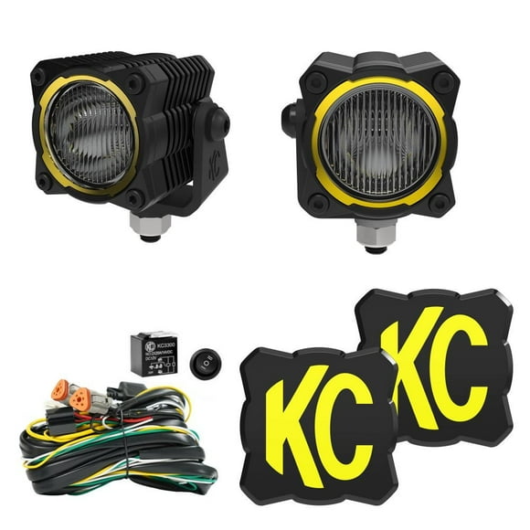 KC Hilites Driving/Fog Light 520 Driving/Fog Light; Flex Era; LED Bulb; Clear Bulbs; 3 Inch Round; 10 Watt Flood Light/46 Watt Spot Light; Combo Beam; 2430 Raw Lumens; Clear Lens; Amber/White Bulb
