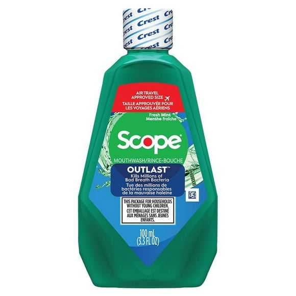 Scope 3700073627 Mouthwash Travel size of 100 ml (Box of 18)