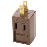 Structured Wiring Outlets Eaton Wiring Devices BP4400B Non-Grounded Outlet Cube Tap, 15 A, 2-Pole, 3-Outlet, Brown 5 Pack ()