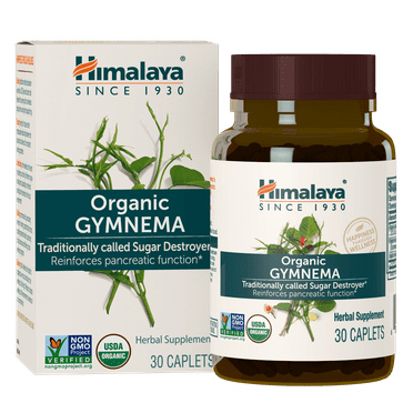 Himalaya Organic Gymnema Herbal USDA Certified Organic, Non-GMO, 700 mg, 30 Caplets
