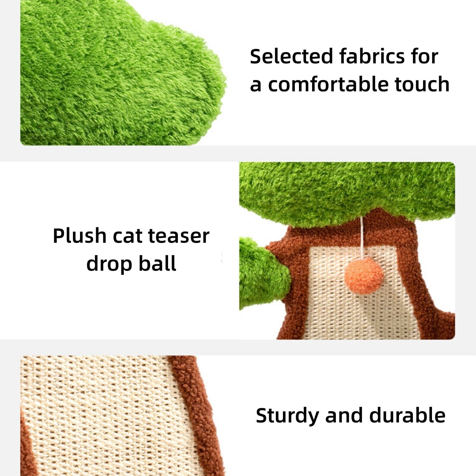 Cat Tree Activity Center W/ Sisal Scratching Post, Kitten Bed Removeable Pad,24.8×16.9×23.6in