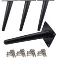 thumbnail image 1 of Patas de mesa oblicuas TUNC Patas de gabinete de metal Acero inoxidable 20 cm Pintado en negro, 1 of 5