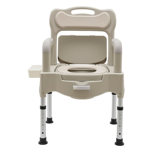 Miumaeov Toilet Chair Bedside Mobile Commode Toilet Chair Height Adjustable Bath Seat for Elderly Handicap