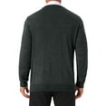 thumbnail image 3 of INSPIRE CHIC Men's V Neck Long Sleeved Button Down Knit Cardigan Sweaters with Pockets S Dark Gray, 3 of 5