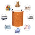 thumbnail image 6 of Fotbe Laundry Hamper With Durable Leather Laundry Basket Orange Glitter Thickened Waterproof Round Collapsible Laundry Hamper, Dirty Clothes Laundry Basket, 6 of 8