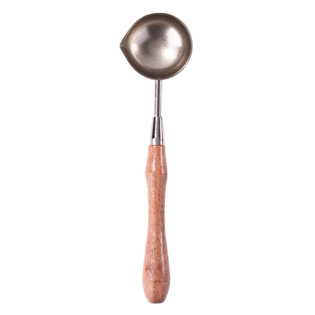 Cuchara de cera para sellar, mango de madera, tableta de cuentas, fusión para álbumes de recortes (A) Sywqhk Libre de BPA