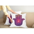 thumbnail image 2 of Ambesonne Hamsa Throw Pillow Cover 2 Pack, Colorful Floral Aura Energy, 20", Pale Pink Violet Peach, 2 of 7