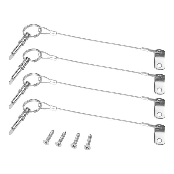 Fankenuo 4PCS Length 160mm/6.3inch Quick Release Pin With Lanyard For Yacht Marine Trailer Stainless Steel Safety Tether Wire Boat Parts Style A