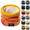 thumbnail image 3 of Naierhg Winter Scarf Winter Scarf Unisex Knitting Fleece Thicken Contrast Color Keep Warm Gradient Anti-pilling Casual Ring Scarf for Cycling Grey, 3 of 7
