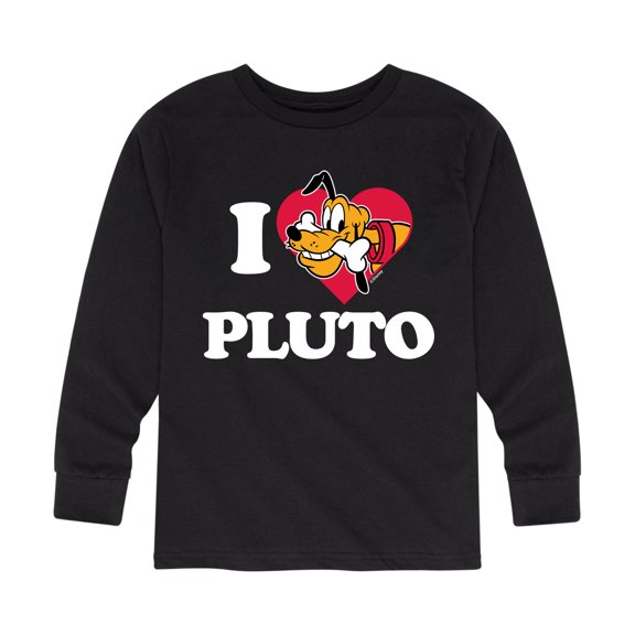 Mickey & Friends - I Love Pluto - Toddler And Youth Long Sleeve Graphic T-Shirt