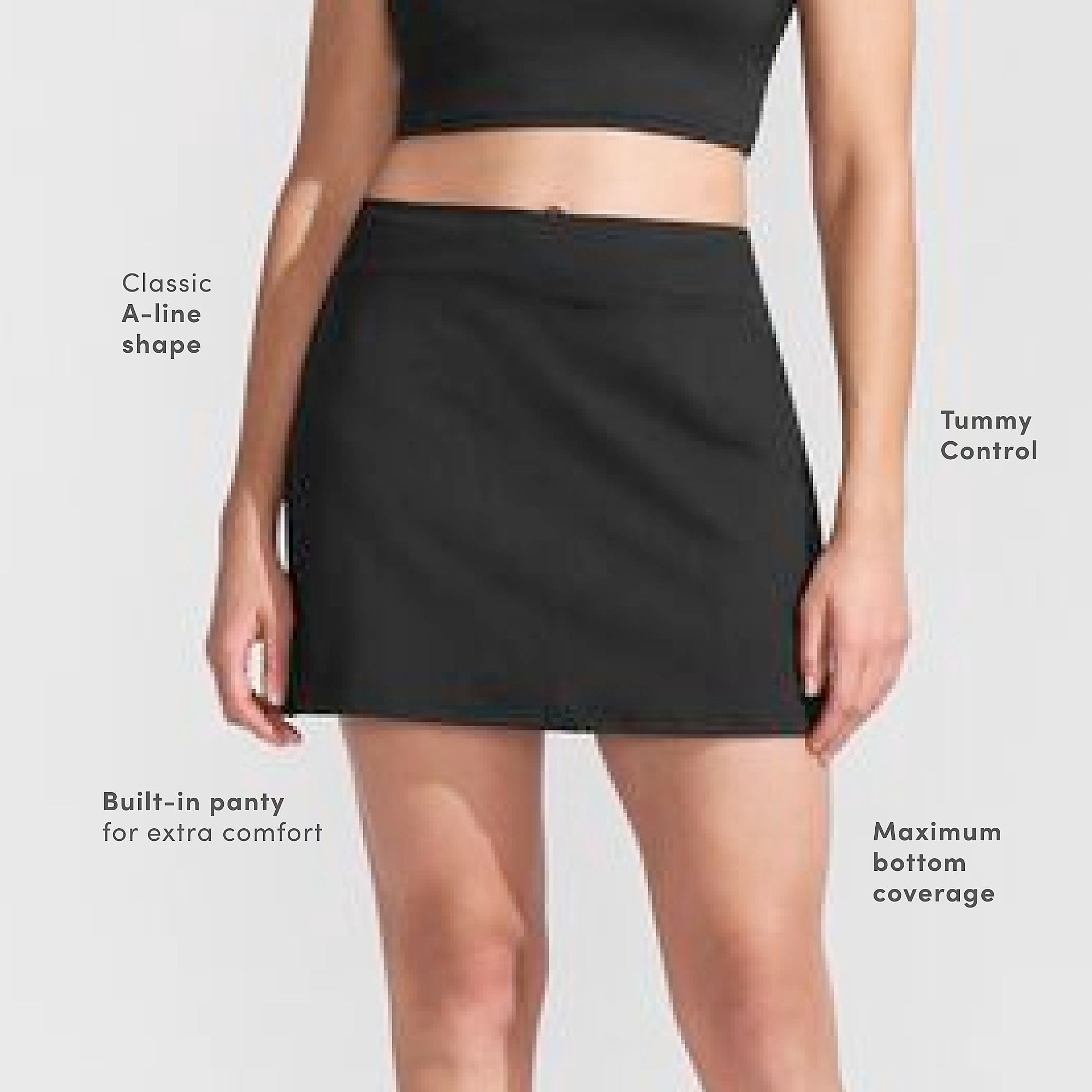 Lands' End Women's Plus Size Tummy Control Swim Skirt