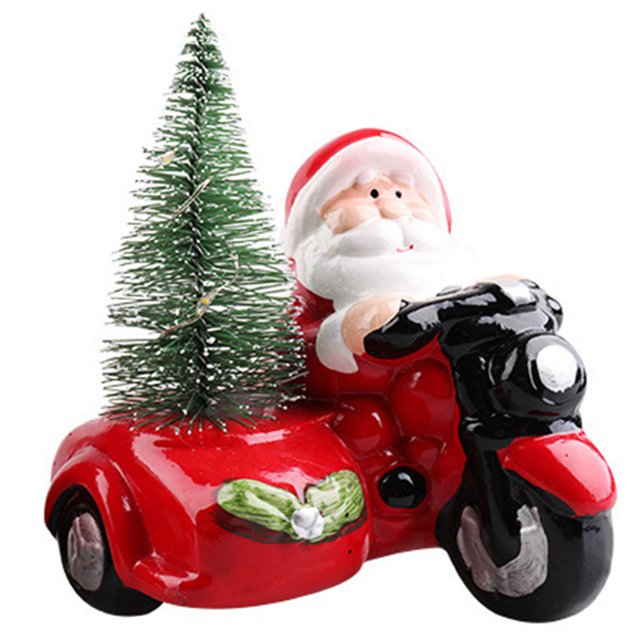Coxeer Christmas Desk Decoration Santa Light up Xmas Tree Desk Ornament Table Decor