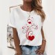thumbnail image 2 of Gibobby Playera de Manga Corta Casual Suave Impresión superior la mujer O cuello manga corta camisa Casual(Blanco,XL), 2 of 3