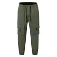 thumbnail image 4 of Pantalones cargo de pana para hombre - Corte jogger cónico - Poliéster, ropa urbana, múltiples bolsillos, tallas S-XXL, 4 of 6