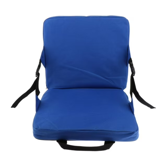 1 Pc Indoor & Outdoor Folding Chair Cushion, Foldable Portable Stadium Seat,Chair Cushion for Sports Events, Outing, Travelling,Hiking, Fishing, 15x13.38x13.38 Inch, Blue